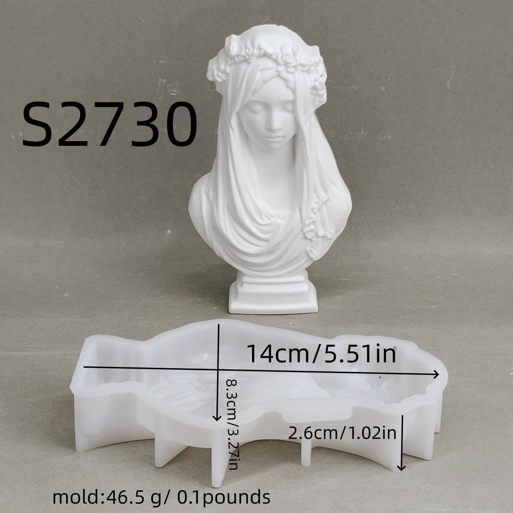 Classical Silicone Mold Flexible Home Decor Mold 3d Female Bust Mold Elegant For Home Decor Artistic Sculpture Aromatherapy