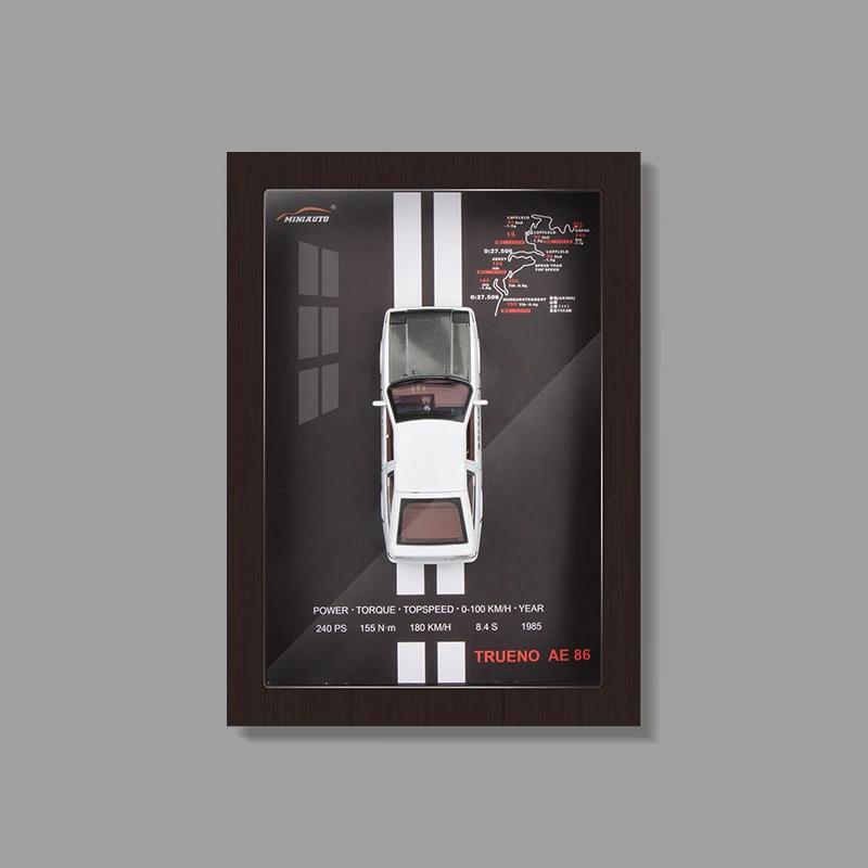 1:32 3D Photo Frame Wall Hanging Paintings Alloy Metal Diecast Model Car Home Trendy Decorations Ornament Collectibles Birthday