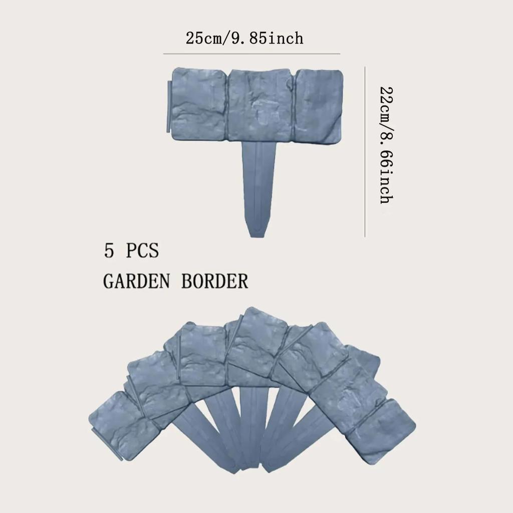 5/10pcs DIY garden landscape edge border, plastic imitation stone fence, can be spliced with garden small fence