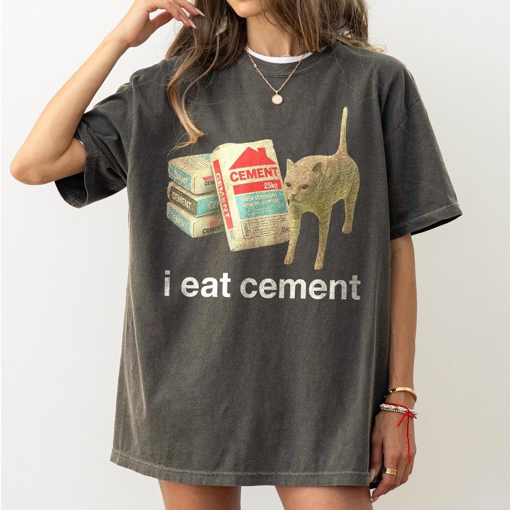 

Curse Cat Tshirt with I Eat CeUnisext Funny Meme Tshirt Satirical Tshirt for Both Unisex and Women Fashion Trend Y2K S
