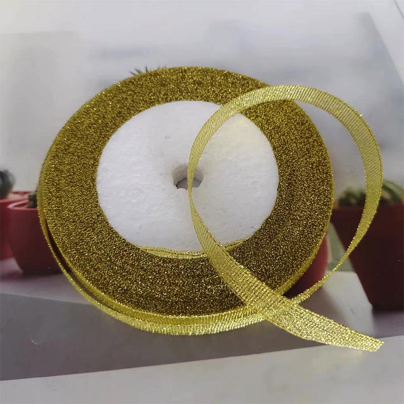 22m Złota i Srebrna Wstążka do Pakowania Prezentów i Dekoracji Tortów, 1cm Szeroka