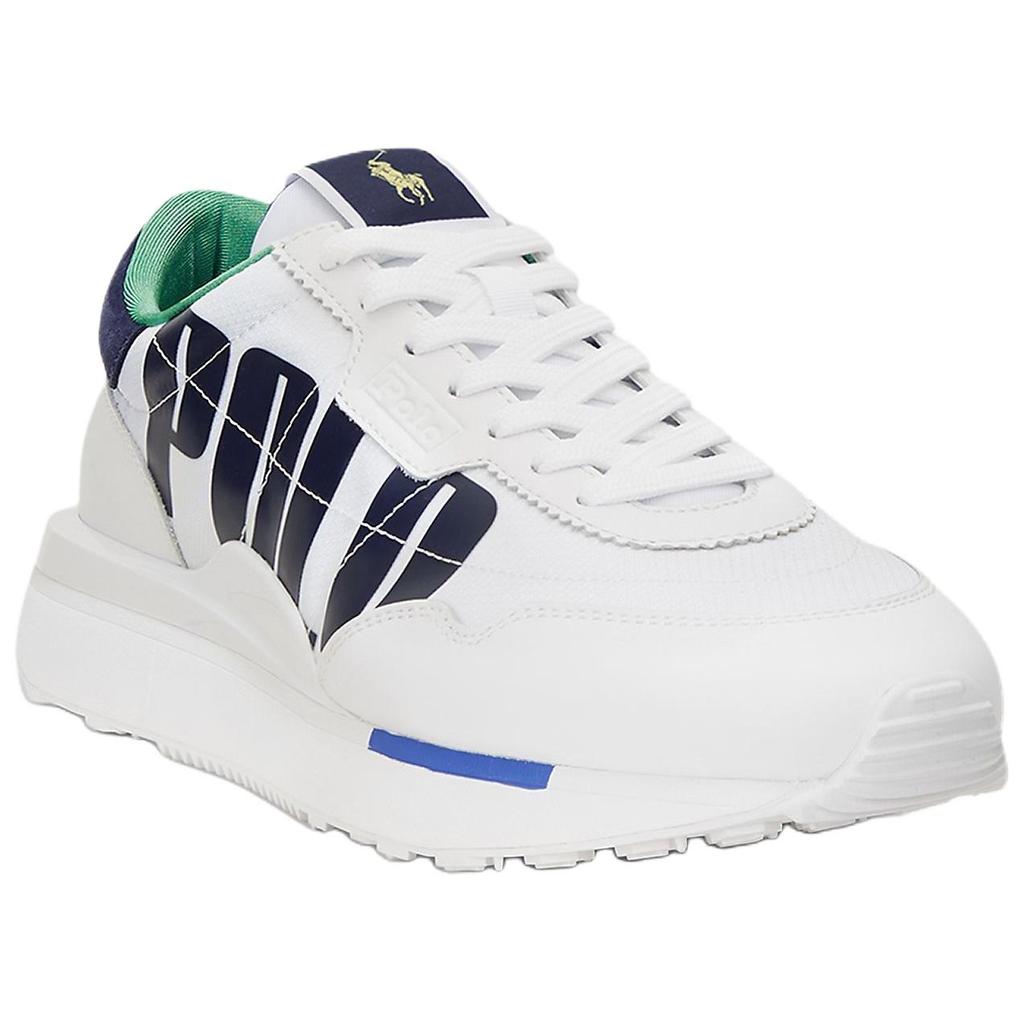Polo Ralph Lauren Train 89 Leather Logo Round Toe Low Top Casual Shoes Men sneaker White 100048542WHITE/MULTI