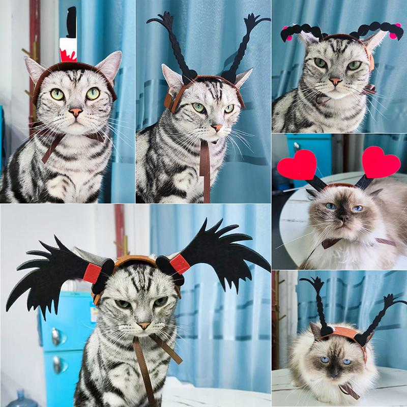 Pet Cosplay Costume Halloween Funny Devil Horns Headband Pet Cat Dog Festival Party Clothing Dogs Cosplay Costume Accessories