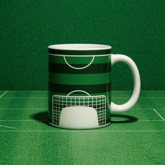 Fußball bedruckte Kaffeetasse, Keramik-Teetasse für Zuhause und Büro, 340 ml Fassungsvermögen, Hitzesensitiv, Farbwechselndes Geschenk für Sportfans
