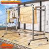Galvanized Steel Pipe Clothes Rack for Balcony or Bedroom - Floor Standing Hanger