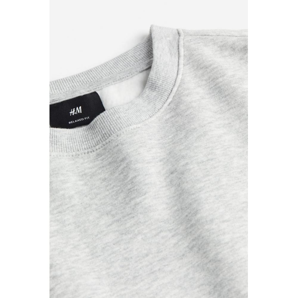 H M Loose Fit sweatsHirt 2 Piece Set ligHt Grey Melange Black