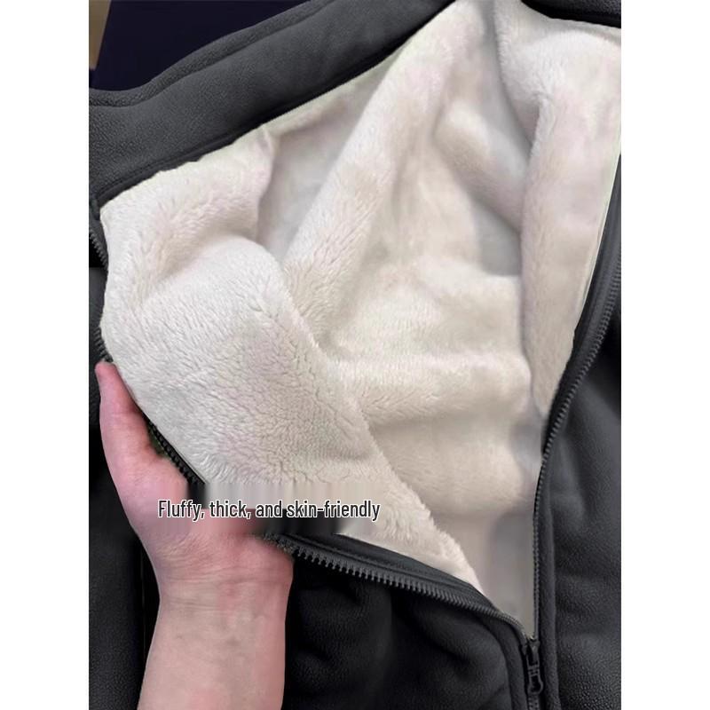 Women's Fleece Lined Windbreaker: Lamb Wool, Warm Velvet, for School Uniforms, Spring & Autumn 