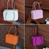 High End Version Top Layer Cowhide Steel Hardware Plum Feather Bag Genuine Leather Handbag Small Square Bag Light Luxury Portable Women's Bag