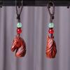Creative Wooden Carved Zodiac Horse Keychain Pony Pendant Bag Hanging Decoration Wooden Artifacts Jewelry Accessories Gift