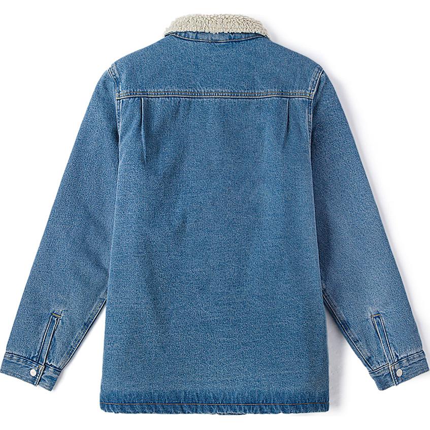 Vans Fashionable Polo Collar Cotton Long Sleeve Denim Jacket Men Jackets Gray Blue VN000K4XCDX