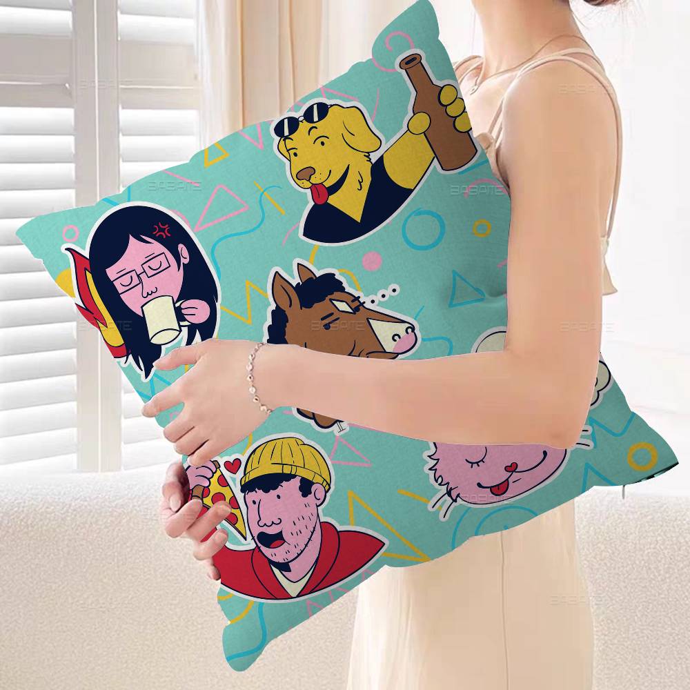 B-Bojack Print Anime Pillow Anime Pillow Sofa Bed Head Pillow Cover Cushion Cover 45x45 Cm Fashion