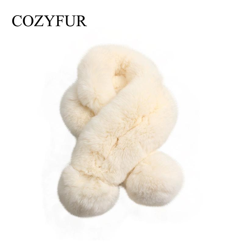Rex Rabbit Hair Scarf Women's Autumn and Winter Korean Version Thickened Warm Plush Fur Scarf Mao Mao Collar Real Hair