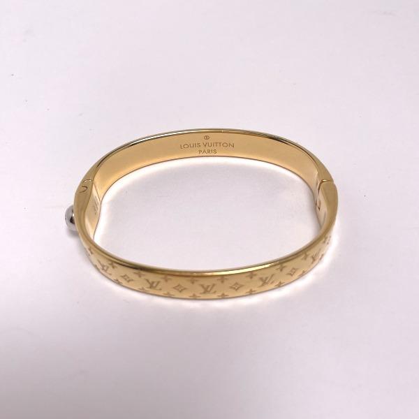 Louis Vuitton Monogram Small Size Bracelet Cuff Nanogram Gold Women M00251 Used