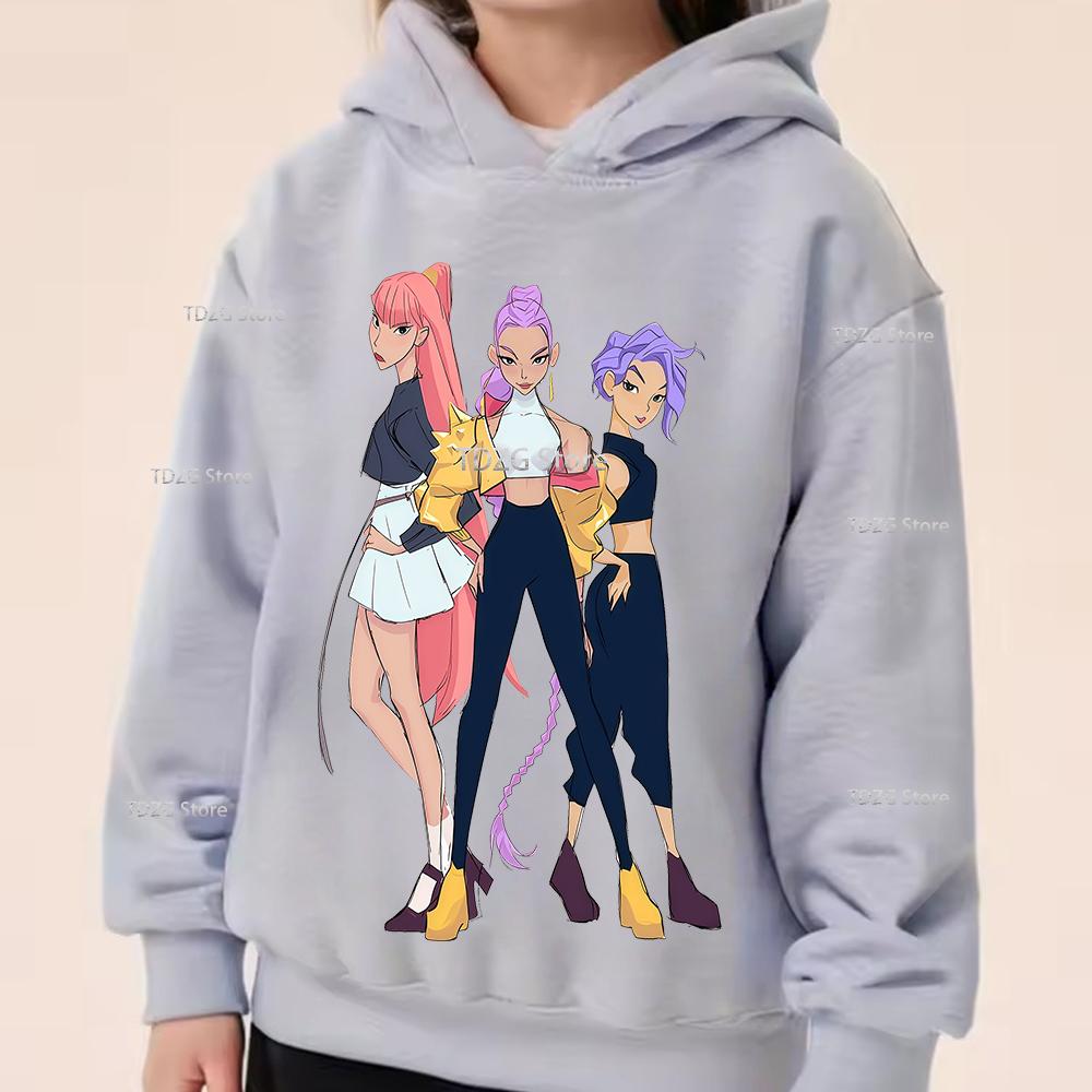 Hoodies & Sweatshirts (kids unisex) Fashion Minimalist Girl Group KPop Demon Hunter Print Boy Girl Fleece Pullover Hoodie Children Clothing