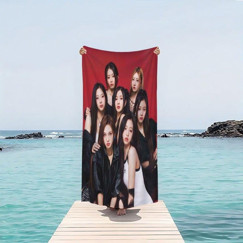 BABYMONSTER Strandtuch Geeignet für Schwimmbäder Camping Picknicks Schnelltrocknendes Leichtes Mikrofaserhandtuch mit Ikonischem Maschinenwaschbar 70X140CM