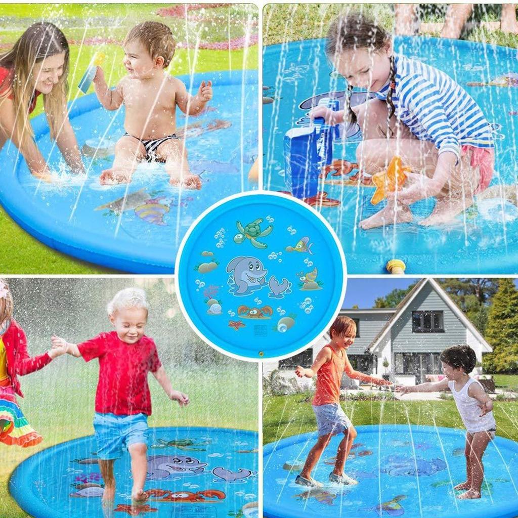 New Inflatable Water Splash Play Pool Playing Sprinkler Mat Yard Outdoor Fun Splash Water Toy Playground Toddler for Kids Outdoor
