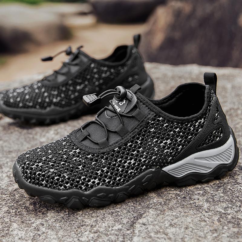 

Outdoor Hiking Shoes Breathable Water Shoes Beach Shoes Anti Slip Soft Sole Mesh Casual and Versatile Plus Size 39-47 47 чёрный