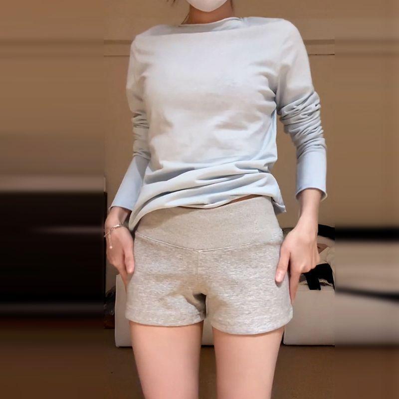 

Women s American-Style Low-Rise Grey Sports Shorts, 2025 Slim-Fit Summer Casual Hip-Hugging Hot Pants L (Recommended for 50-57.5 kg) серый