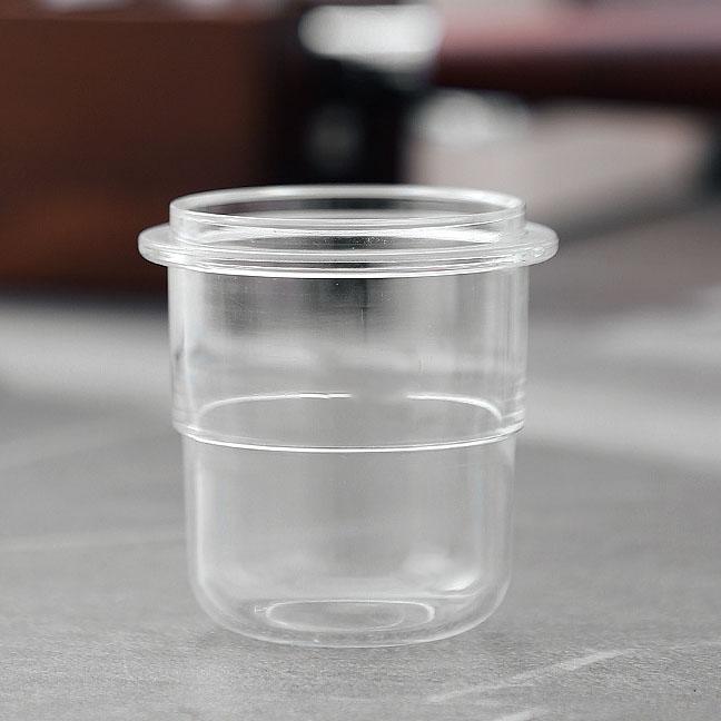 Leeseph Coffee Dosing Cup, Transparent Espresso Sniffing Mug 58mm Coffee Portafilter Dosing Cup Clear Coffee Machine Accessories