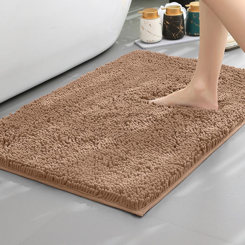 Chenier Thickened Solid Color Bathroom Floor Mat, Bathroom Non-Slip Foot Mat, Household Bathroom Door Absorbent Dirt-Resistant Carpet