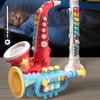 Giocattolo elettrico per sassofono con effetti di luce, 8 scale musicali e pulsanti funzionali, giocattolo per tromba per bambini, strumenti musicali per bambini, sassofono precoce