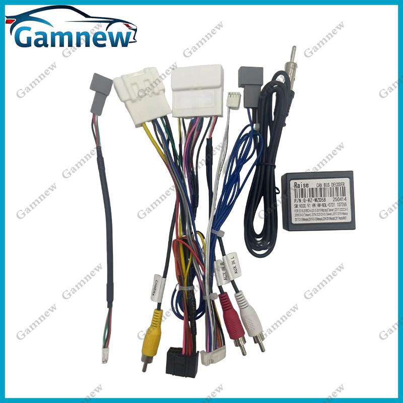 Car 16pin Wiring Harness Adapter Canbus Box Decoder Android Radio Power Cable For Mazda 3 Axela CX-3 CX-5