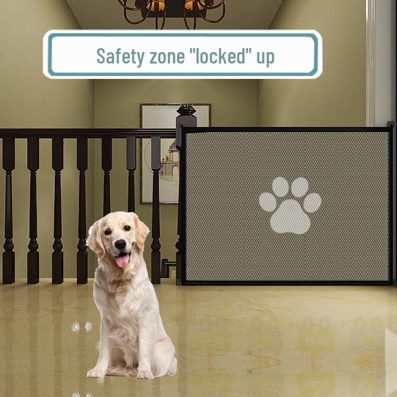 Gard și ușă personalizate pentru câini: Asamblare ușoară, plasă de izolare sigură, bară de protecție de ușă fără găuri pentru animale de companie