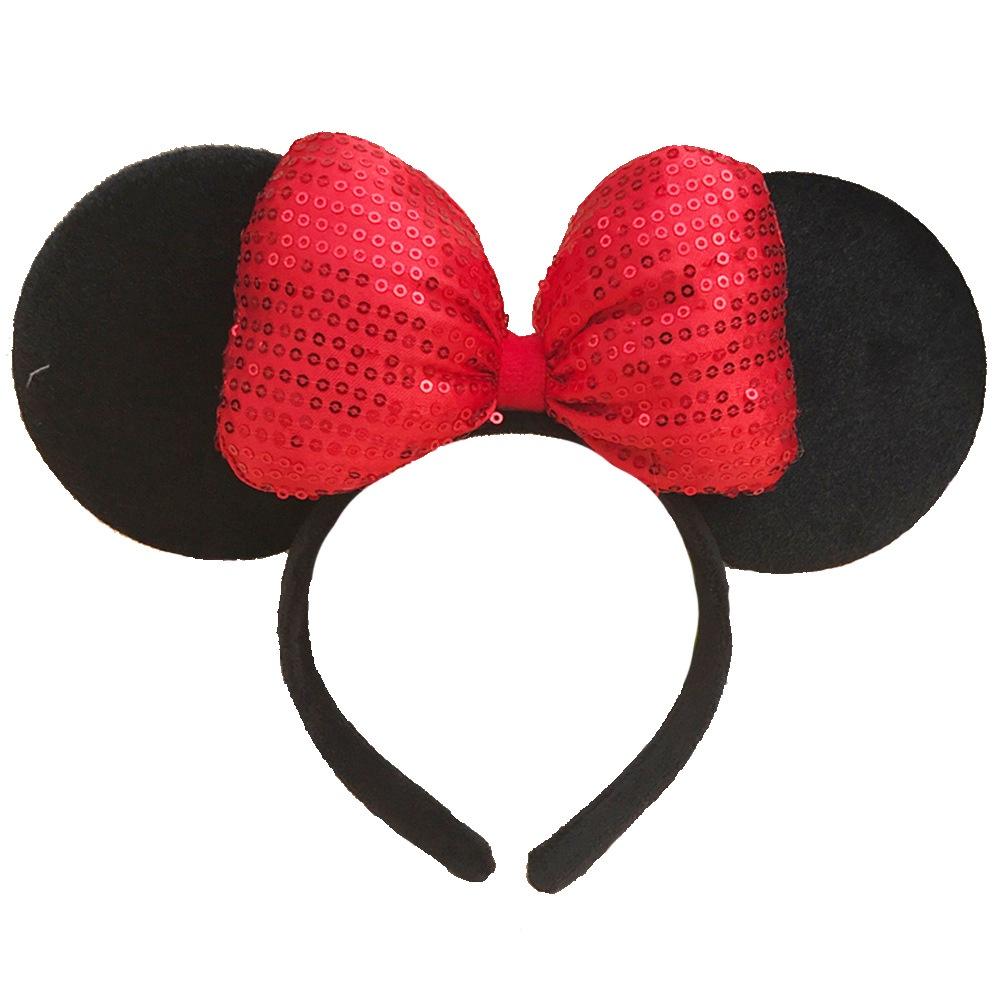 Handmade Cartoon Minnie Mickey Ear Headband Sparkly Animal Rabbit Hairpiece For Adults And Kids