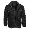 Autumn Winter Men's Warm Jacket Jacket Multi-pocket Zipper Lapels Thickened Cotton-padded Jacket Military Pilot Jacket