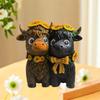 Funny Scottish Cow Statue Resin Calf Lovers Gifts Highland Cow Figurines  Table Decor