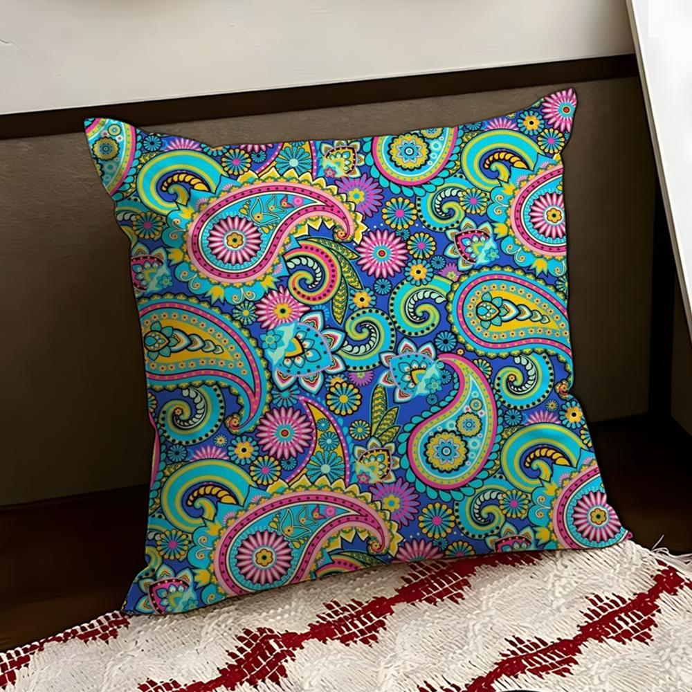 Painted Design PPaisleyS Cushion Cover Reversible Soft Durable Pillow Cover Home Car MultiScene Use for Daily Comfort