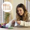 Knitting Fork and Needle Kit, Lucet Fork Crochet, 8Pcs Wooden Knitting Fork Big Eye Needle Portable Knitting Fork Set DIY Weaving Tools for Bracelet