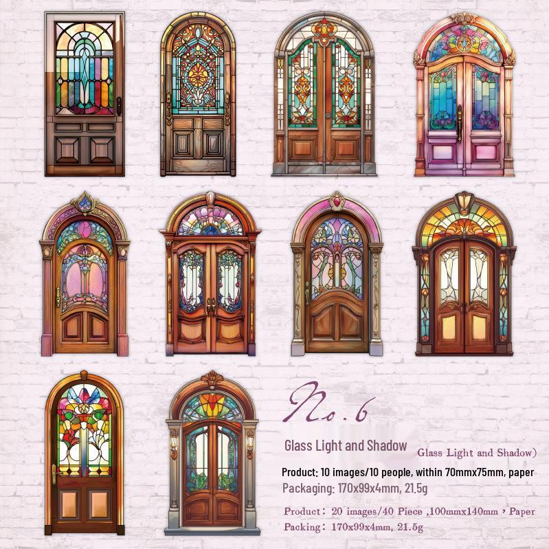 Retro Doorway Series: Self-Adhesive Laser Cut Stickers, 10 Sheets for Journals & Wood Doors