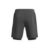 Under Armour Logo Print Mid-Rise Quick-Dry Drawstring Casual Shorts Men Shorts Gray 1382641-025