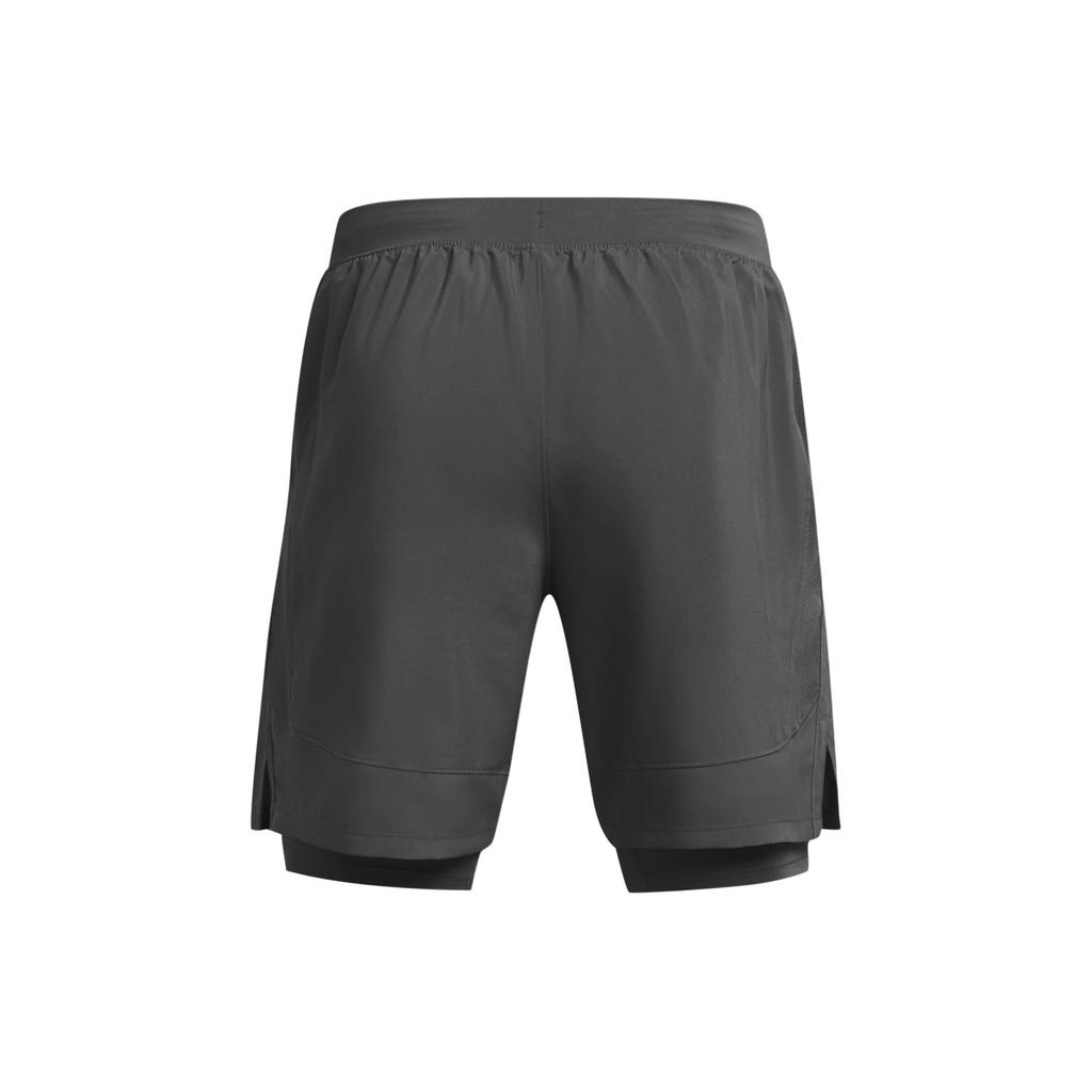 Under Armour Logo Print Mid-Rise Quick-Dry Drawstring Casual Shorts Men Shorts Gray 1382641-025