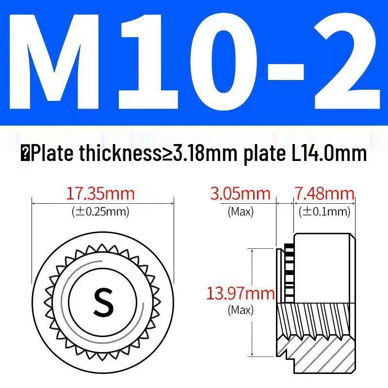 Verzinkte selbstsichernde Muttern, unverlierbare Muttern M3-M12, Einbaumuttern und Einpressmuttern