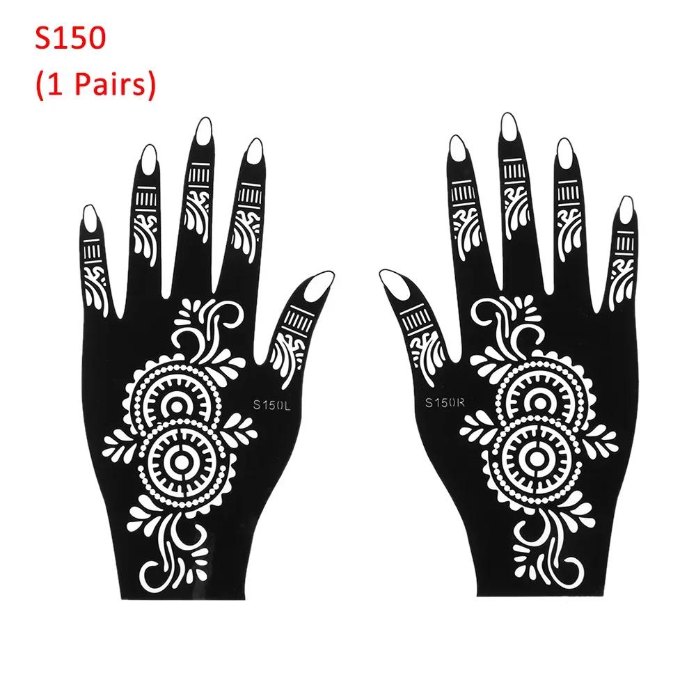 Nuovo Stencil Tatuaggio Henna Moda Tatuaggi Temporanei Mano Kit Pittura Body Art DIY Adesivo Modello Matrimonio Indiano Strumenti Kit Pittura