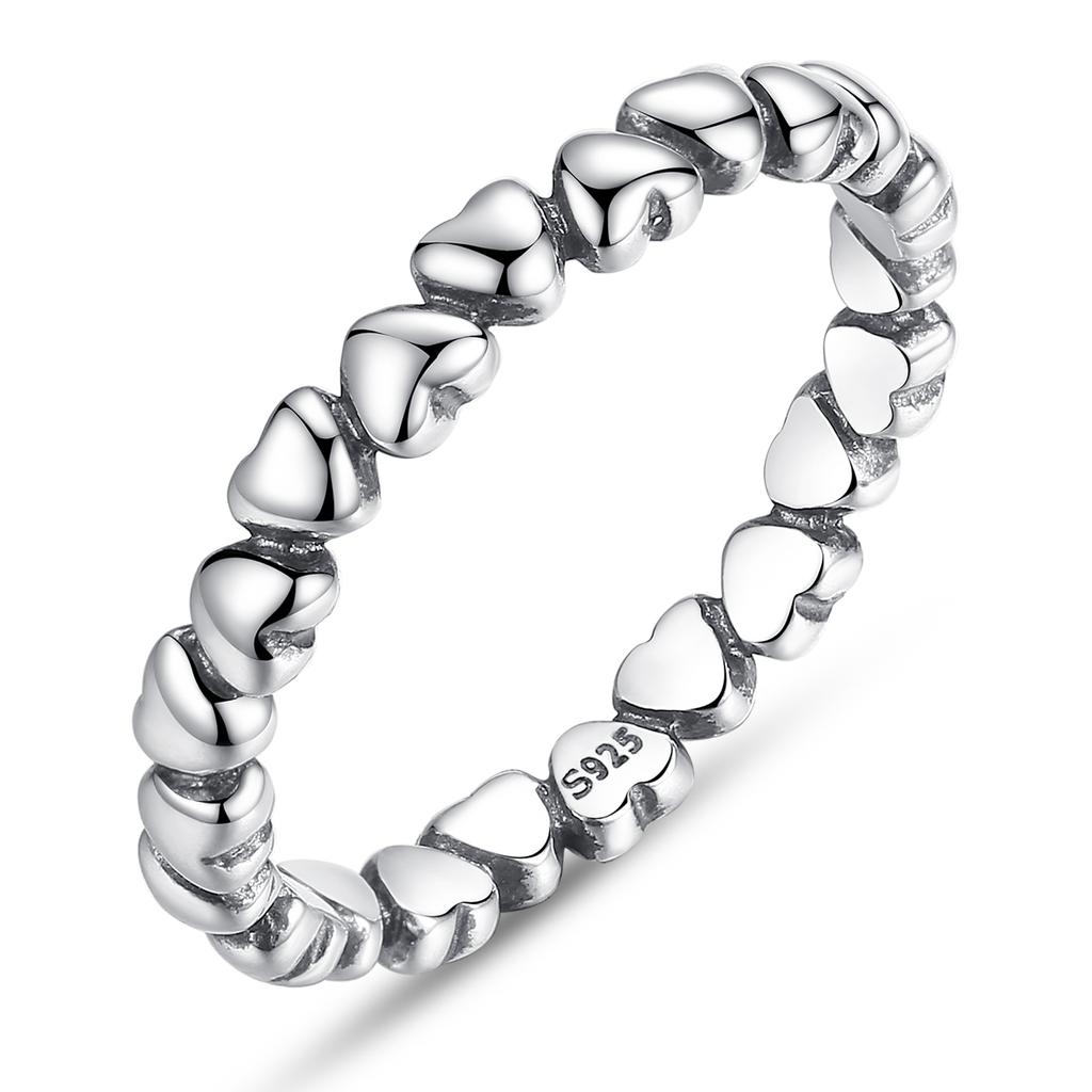 925 Sterling Silver Simple Rings for Women Wedding Engagement Heart Rings with Zircon  Female Jewelry 2025