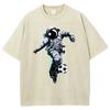Astronaut Football T Shirts Unisex Fit Washed Tees Men Women Casual Short Sleeve T-shirts Cotton Oversized T-shirt