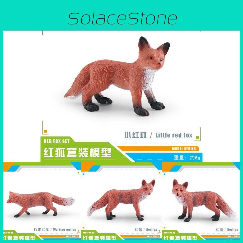 Realistic Pvc Fox Model Toy Set Featuring Four Beautiful Static Red Fox Figurines
