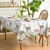 Easter Bunny Flower Waterproof Tablecloth for Table Decor Washable Spring Floral Rectangle Dining Table Cloth Easter Decorations