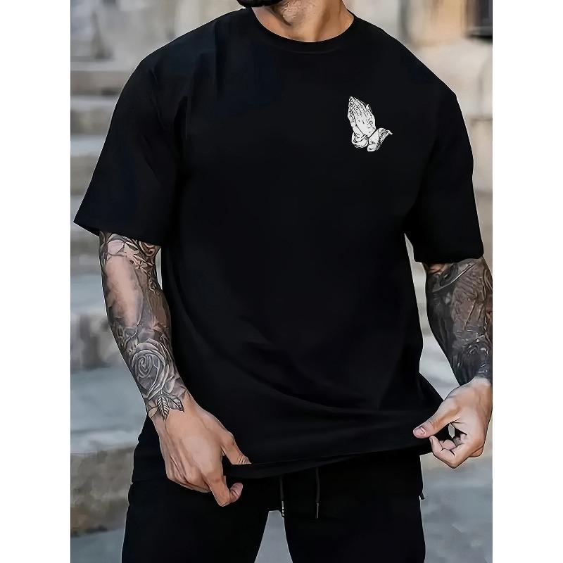 A Men'S Short-Sleeve T-Shirt, Featuring a Loose Fit And a Stylish Casual Round Neck, Suitable for Outdoor Wear In Spring And Summer
