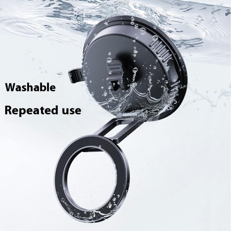 Foldable Magnetic Car Phone Holder Double Center Phone Bracekt Adjustable Vacuum Suctions Cup Upgrades for Most Smartpho