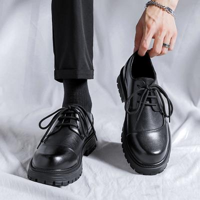 Sapatos Casuais de Couro de Primavera e Outono Que Vestido de Negócios de Cabeça Grande Alto Senso Cano Baixo Botas Martin Masculinas 66109-R
