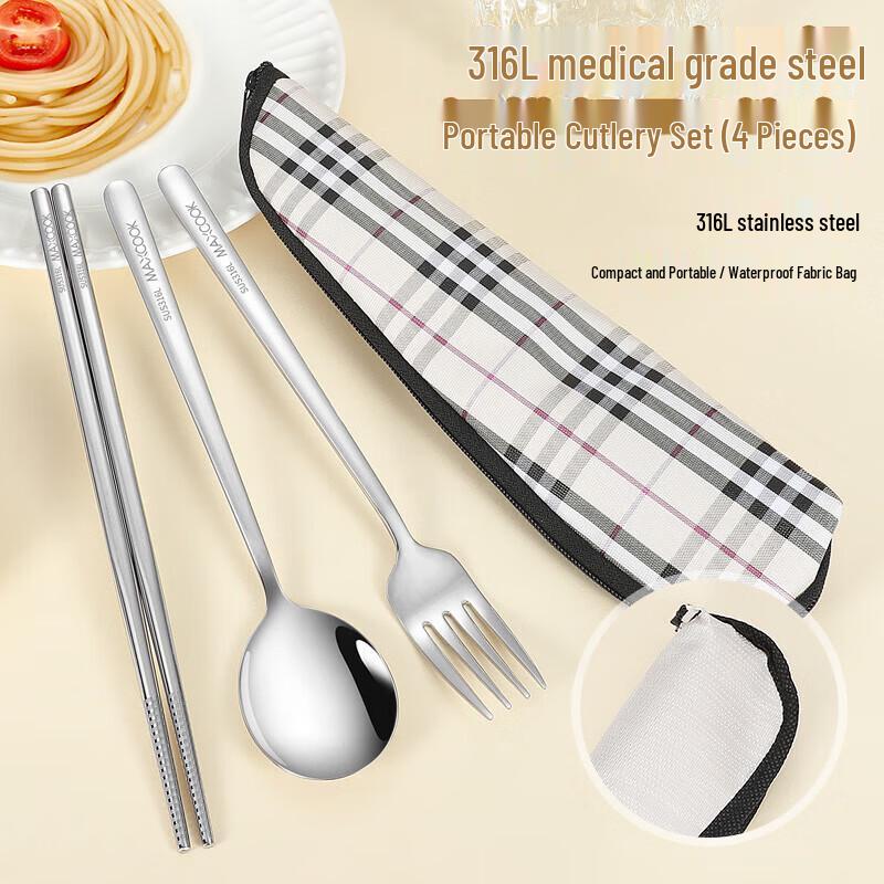 

316L Stainless Steel Portable Chopsticks & Spoon Set