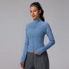 Skinny Soft Waxy Short Sports Top Slim and Skinny Define Yoga Clothing Long Sleeve Zipper Running Fitness Clothing