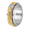 Titanium Stainless Steel 3 Color Rotating Dragon Band Punk Style Personality Men's Ring Jewelry Charm Party Gift