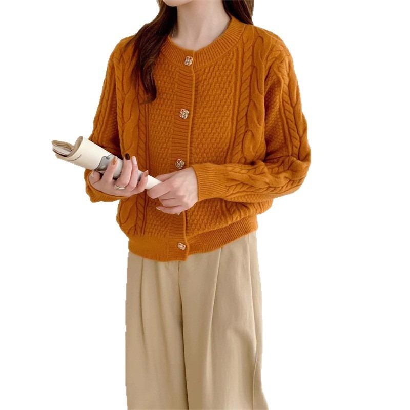 Fashion twist sweater women's coat autumn and winter new loose soft waxy temperament knitted cardigan women's clothing