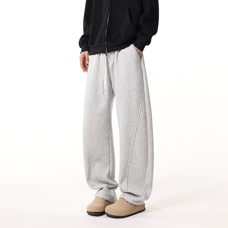 51 Hip-hop Winter Fleece-lined Thickened Casual Trousers Boys Retro American Machete Pants Loose Sports Wide Leg Sweatpants