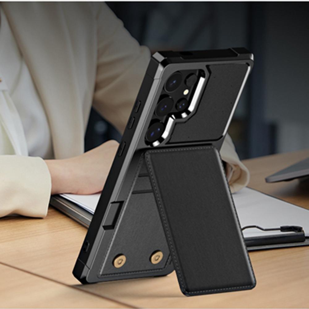 Für Samsung Galaxy S25 S24 S23 S22 S21 S20 Ultra S10 Plus FE S10e Hülle Luxus PU-Leder Kartentasche Hochwertige weiche TPU Stoßfeste Standrückseite